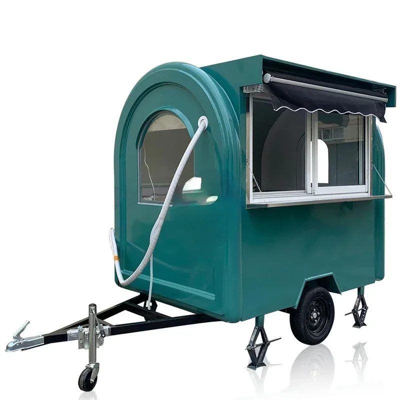 Fast Food With Snacks - 大小様々なホイール付きファーストフードカート、キオスク、軽食販売車、路上移動式コーヒー、ホットドッグ販売トレーラー、牽引可能なバン販売中
