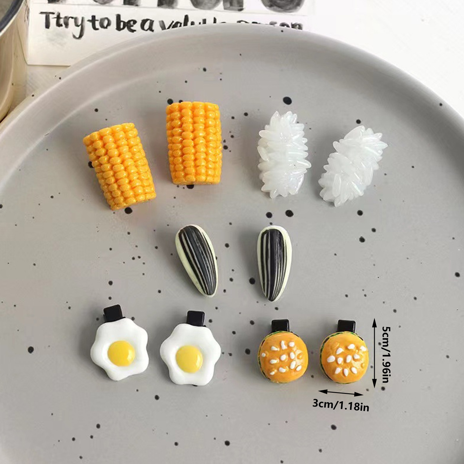 ミニフードヘアクリップセットリアルな米卵コーンスナックデザイ - Food Snacks For Party のレビューと価格