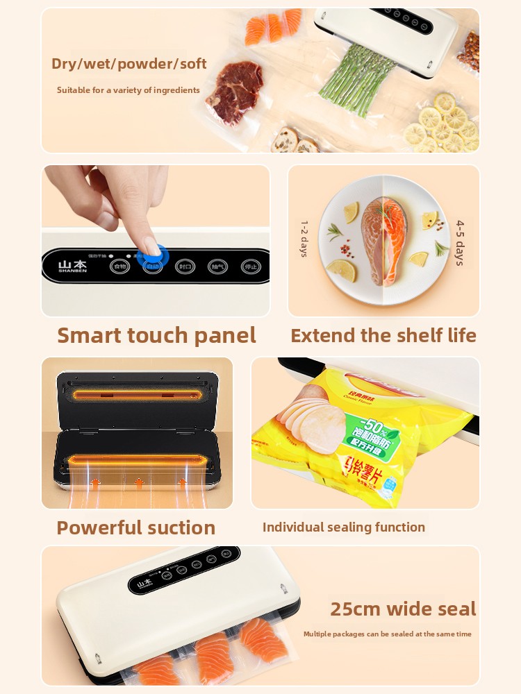 ミニ真空シーラーマシン自動家庭用食品シーリングマシン、スナッ - Food In Snacks のレビューと価格