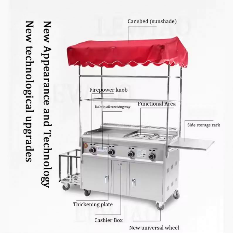 移動式食品カートトレーラー ステンレス製アイスクリームトラッ - Fast Food With Snacks のレビューと価格