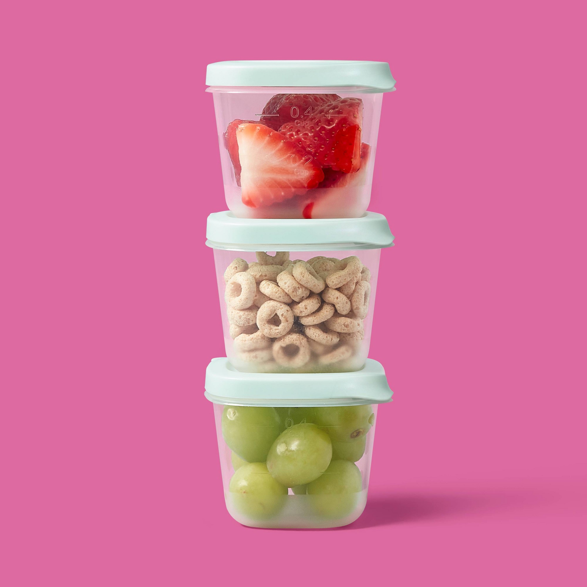 4個入りミニスクエアハーフカップ食品保存容器、BPAフリーの - Food Prep Snacks のレビューと価格