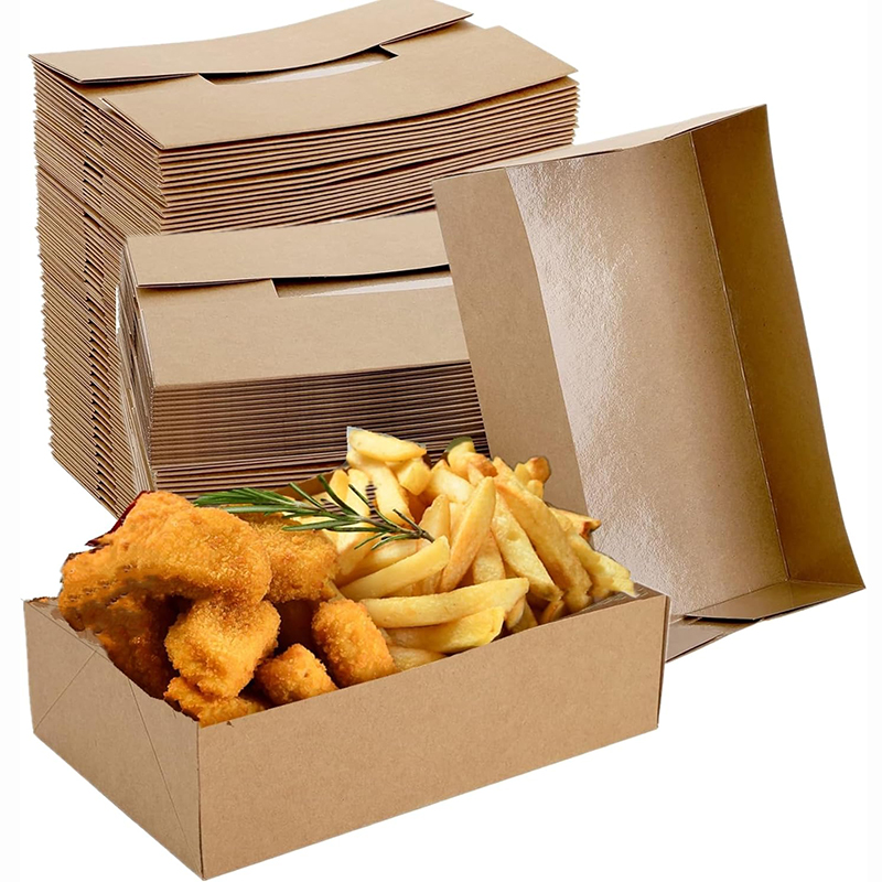 20/50個のクラフト紙フードトレイ、4コーナーポップアップ - Fast Food With Snacks のレビューと価格