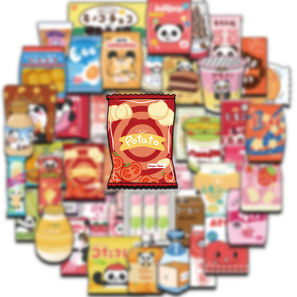 50枚入り食品ステッカー スナックやコンビニエンスストアに最 - Food Snacks For Party のレビューと価格