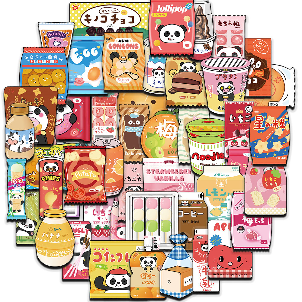 50枚入り食品ステッカー スナックやコンビニエンスストアに最 - Food Snacks For Party のレビューと価格